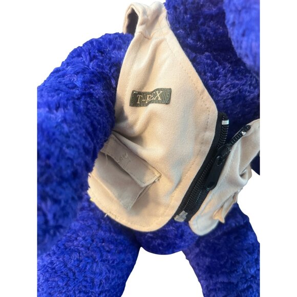 Build-A-Bear Blue T-Rex Plush Dinosaur Khaki Vest Stuffed Animal Toy 19" Tall - Picture 3 of 6